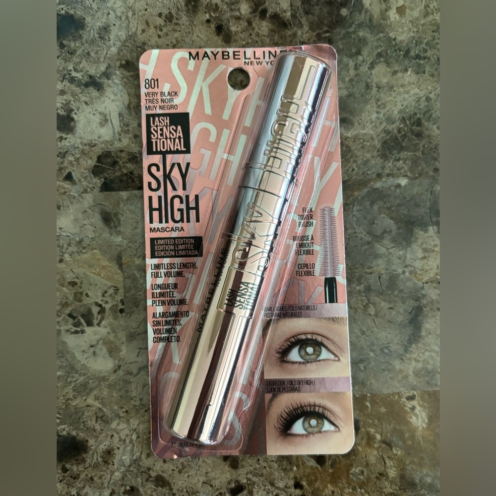 Maybelline Sky High Mascara 801 - Very Black Lash Senstional New Makeup Beauty